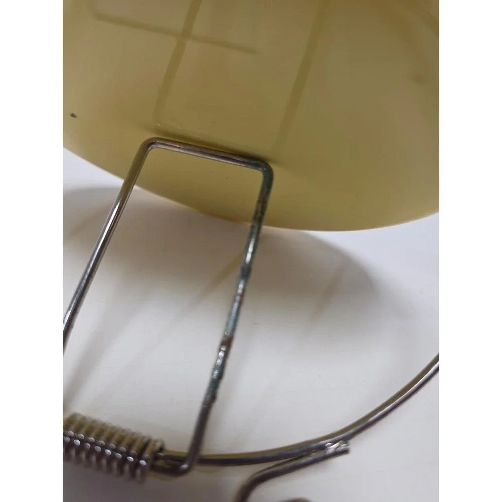 vintage celluloid travel mirror with metal attached stand